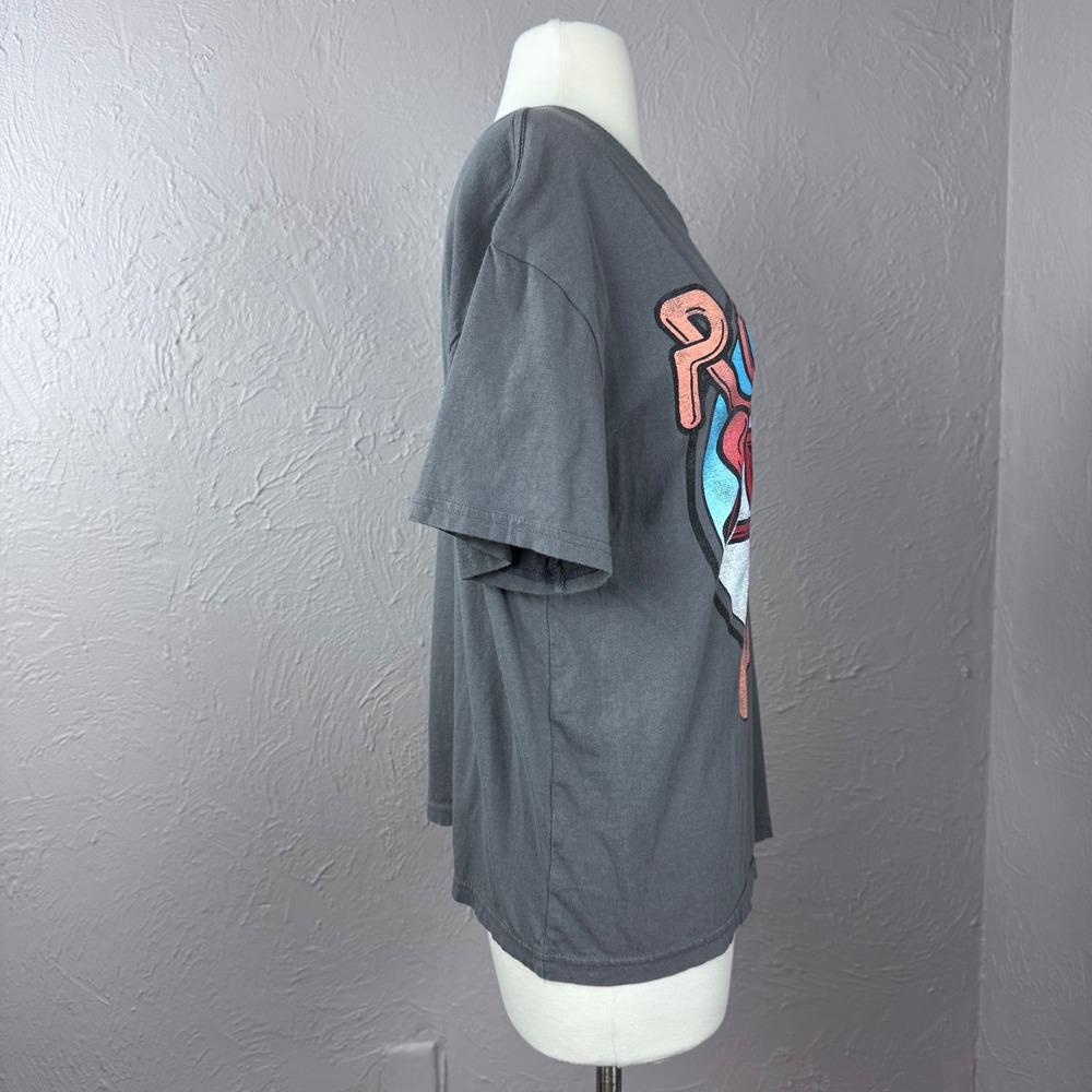 XL Grey Rolling Stones Tshirt 100% cotton 2023 70s rock Band tee distressed logo - Picture 5 of 6